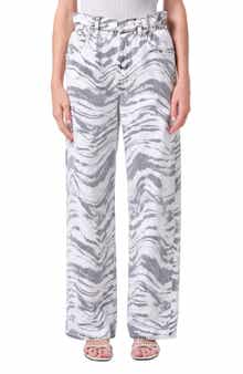 Lyonne Print Wide Leg Jeans