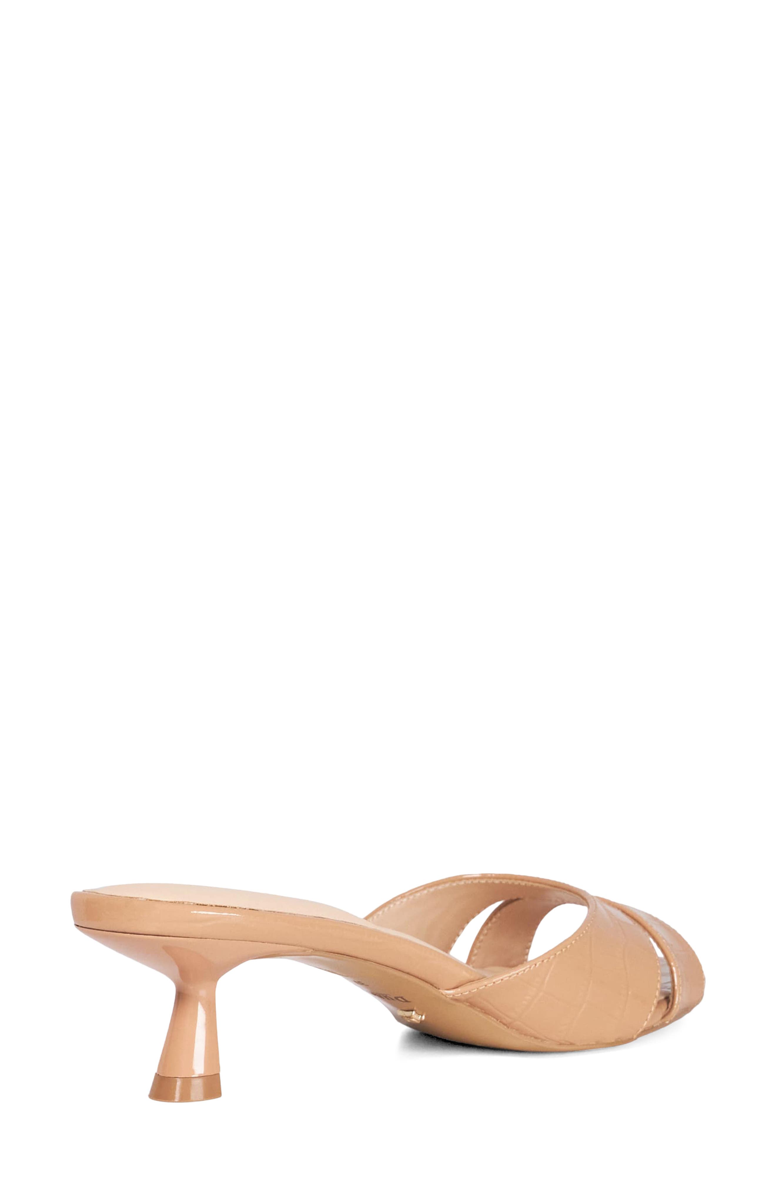 Dune London Miah Kitten Heel Slide Sandal, Alternate, color, Camel