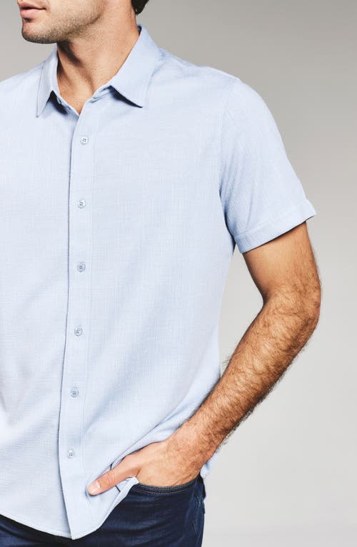 7 Diamonds Camino Short Sleeve Knit Button-up Shirt In Blue