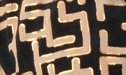 Raga Man Ishaan Metalic Geo Print Camp Collar Button-up Shirt In Multi