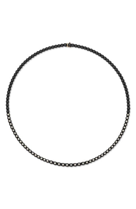 In The Black 14k Gold Diamond Tennis Necklace