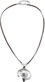 UNODE50 Pearl  Leather Necklace