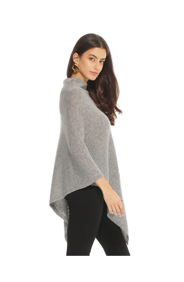 Monticelli Cashmere Essential Pure Cashmere Poncho, Alternate, color, Melange Gray