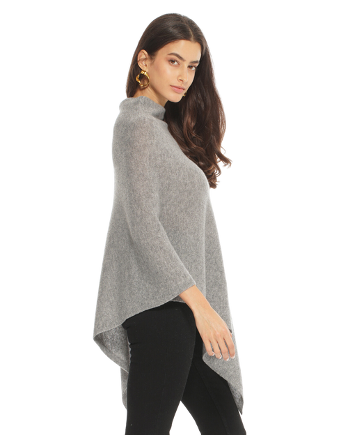 Monticelli Cashmere Essential Pure Cashmere Poncho In Purple