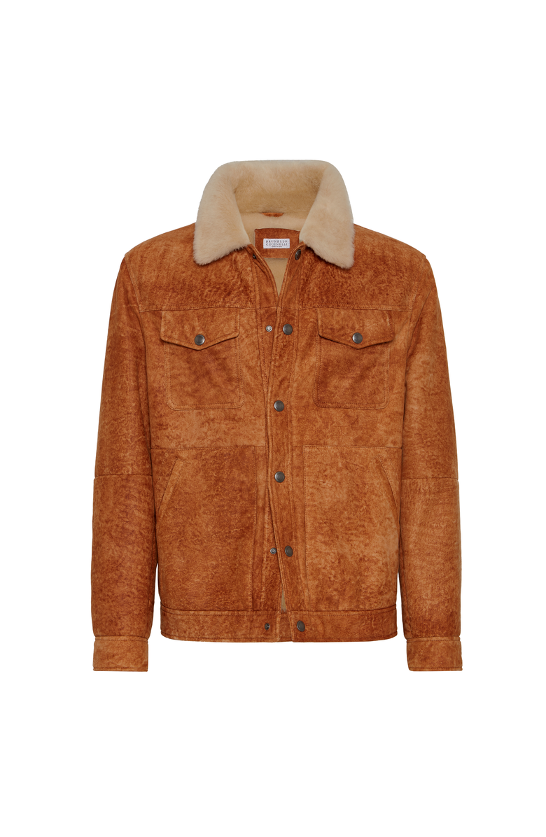 Brunello Cucinelli Shearling jacket, Main, color, Cognac
