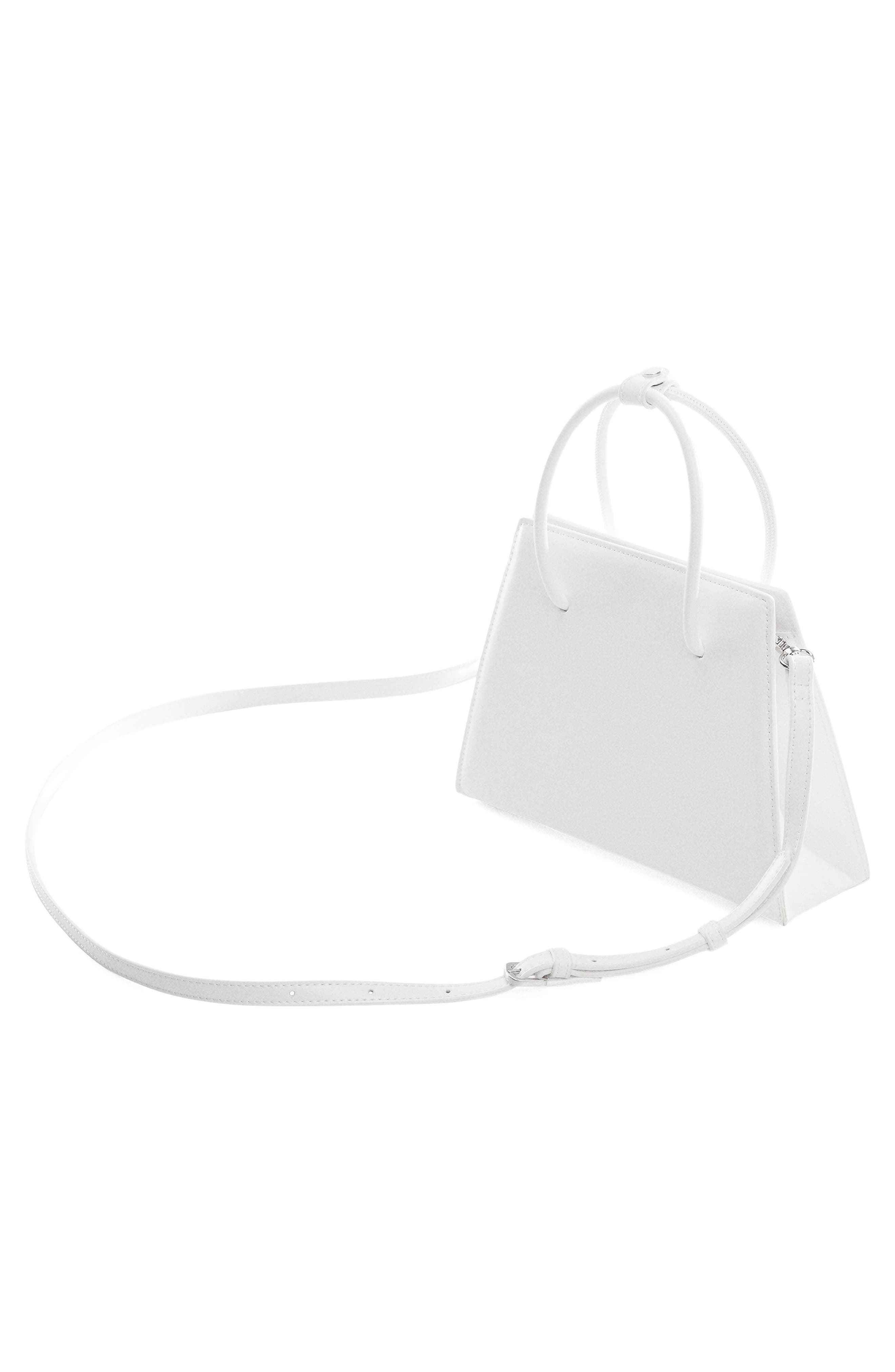 MANGO Geometric Faux Leather Top Handle Bag, Alternate, color, 