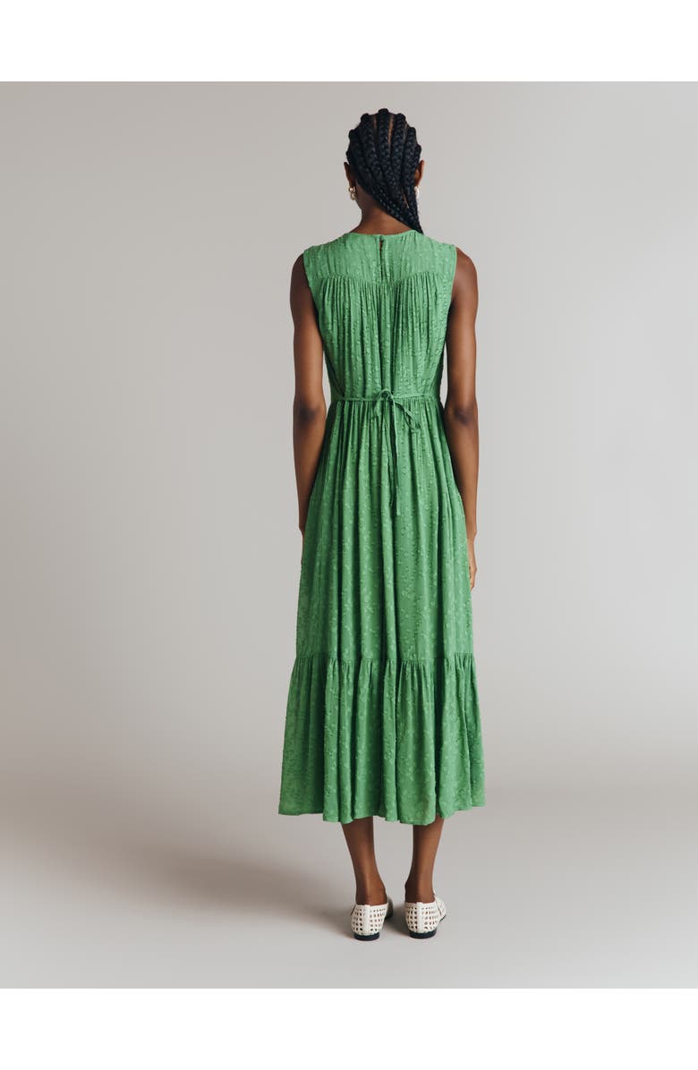 Ghost London Sandy Georgette Jacquard Sleeveless Midi Dress, Alternate, color, Green