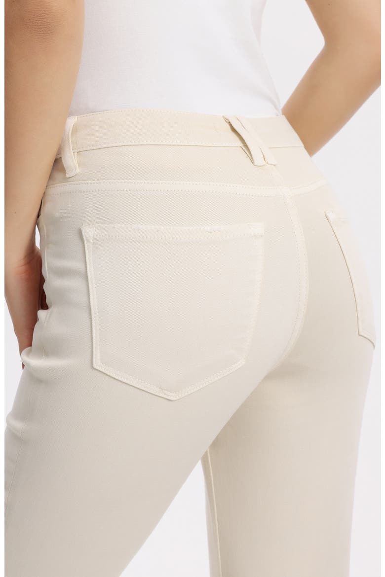 Emily High Waist Distressed Flare Jeans, Alternate, color, ECRU