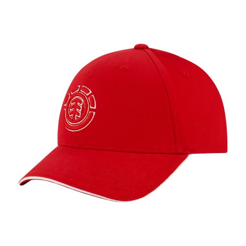 Element Stretch Fit 6-panel Cap With Curved Visor In Red