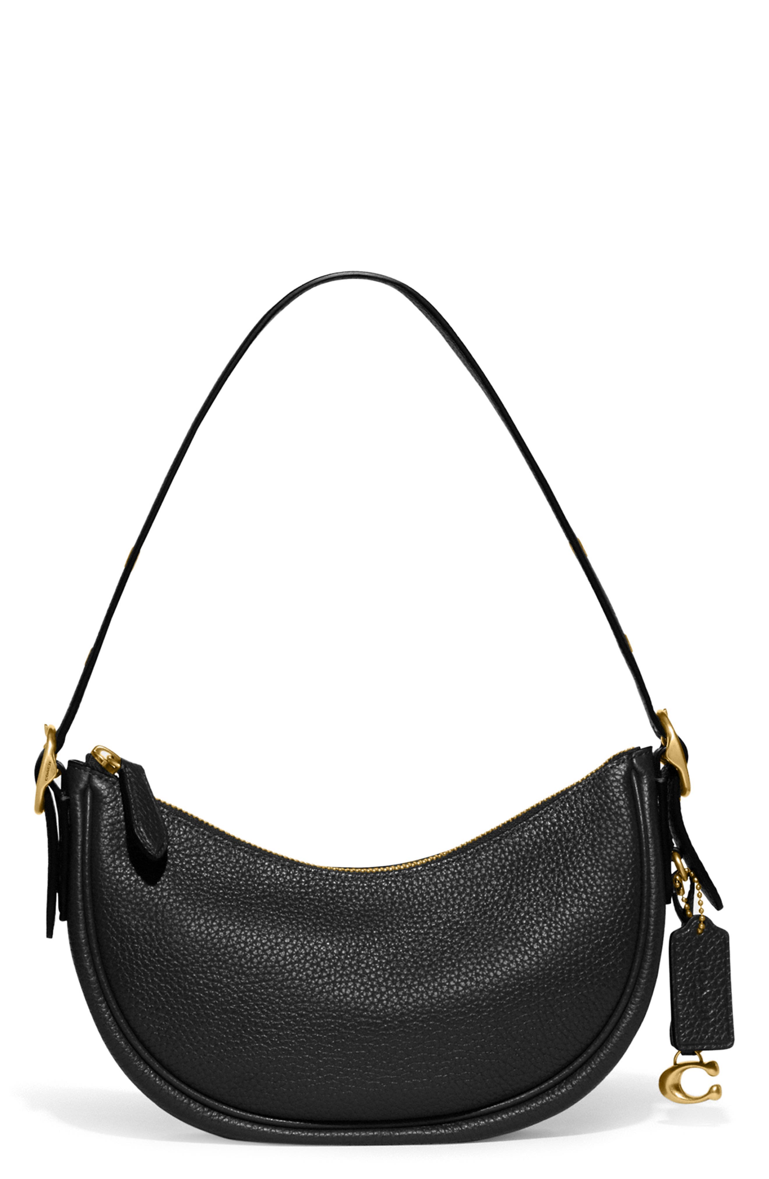 COACH Luna Soft Pebble Leather Shoulder Bag, Main, color, 