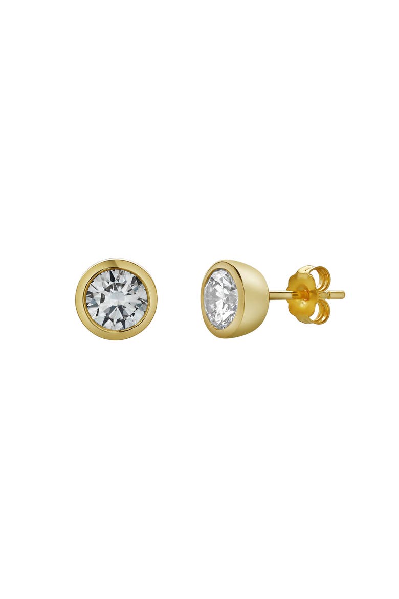 Alisha 1.5 Ct TW Lab Grown Round Diamond Studs Bezel 14K Gold Earrings, Main, color, 14K Yellow Gold