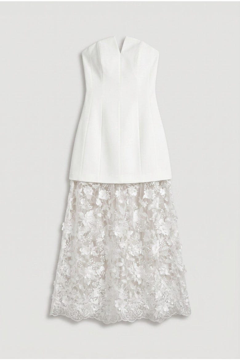 Bandeau Wedding Maxi Dress, Alternate, color, Ivory