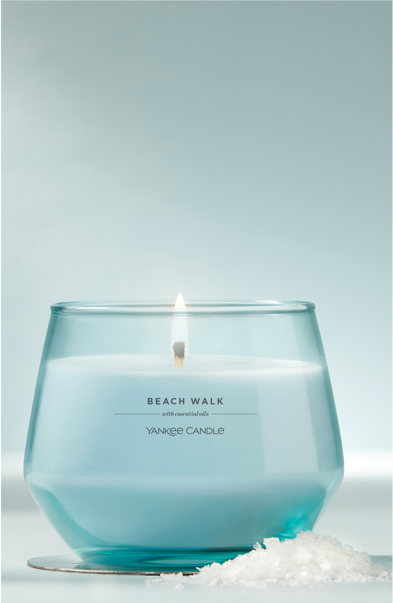 YANKEE CANDLE Beach Walk Studio Candle with Essential Oils, Set of 2, Alternate, color, Light Blue