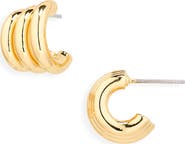 NORDSTROM RACK Demi-Fine Triple Row Huggie Hoop Earrings