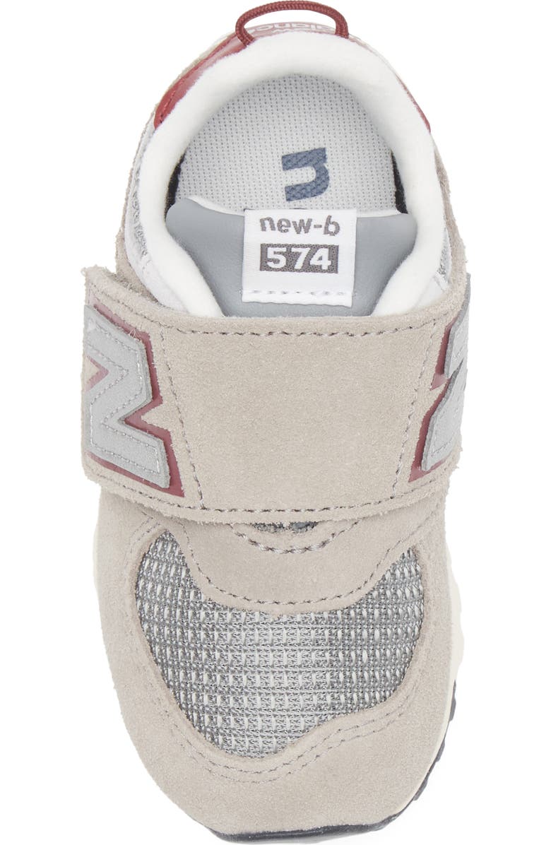 New Balance Kids' 574 New B Sneaker, Alternate, color, Arid Stone/ Monarch Burgundy