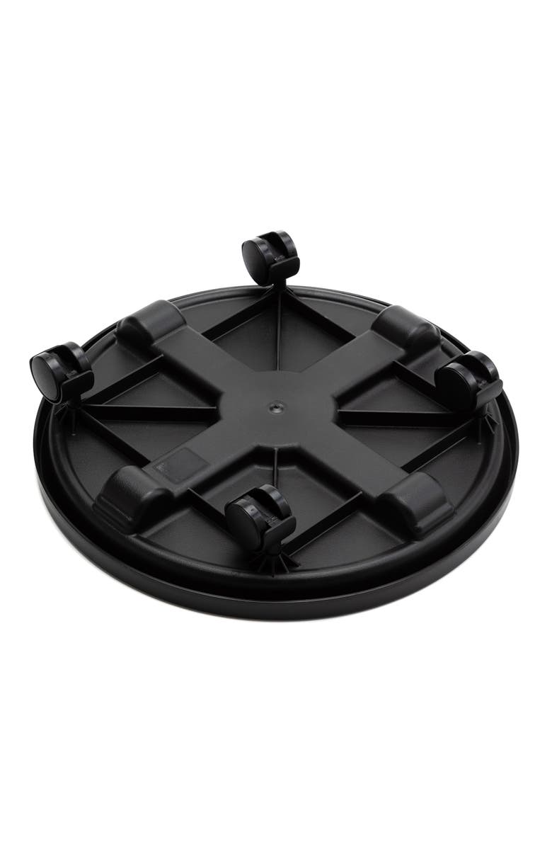 Bloem 16" Round Planter Caddy With Wheels, Black, Alternate, color, Black