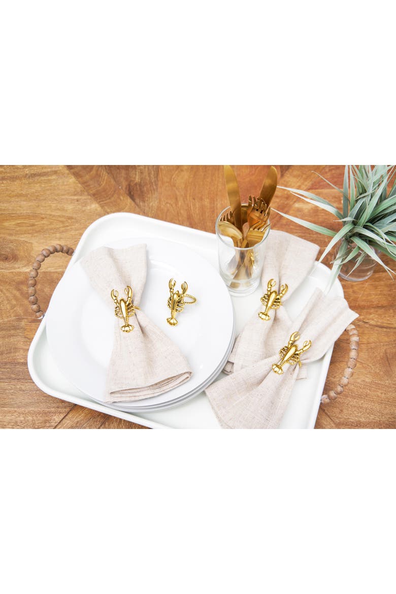 Gold Lobster Napkin Rings, Set of 4, Alternate, color, Gold
