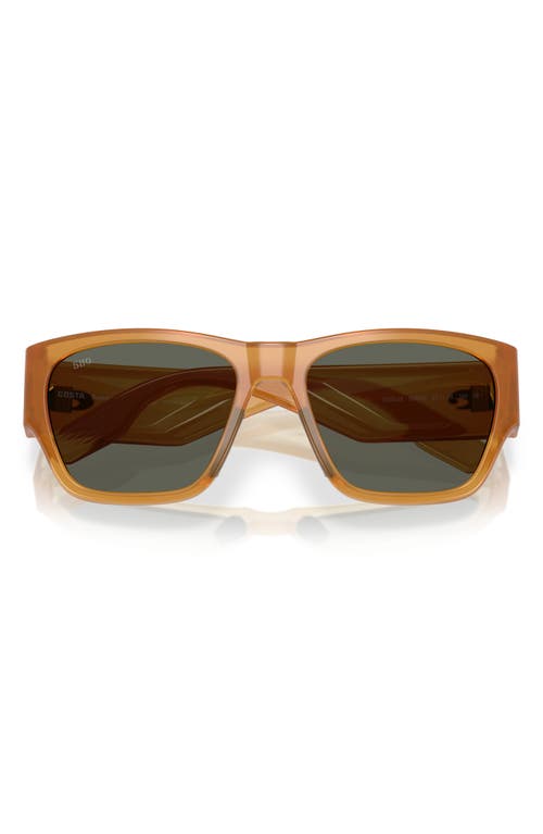 Costa Del Mar Suenos 57mm Polarized Rectangular Sunglasses In Sun Coral/gray 580g