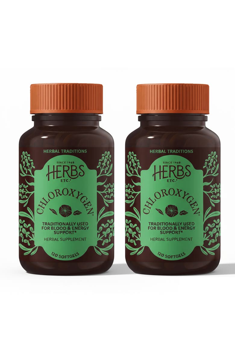 Herbs Etc. ChlorOxygen Chlorophyll Concentrate Softgels, Blood & Energy Support, 120 Count, Main, color, NO COLOR