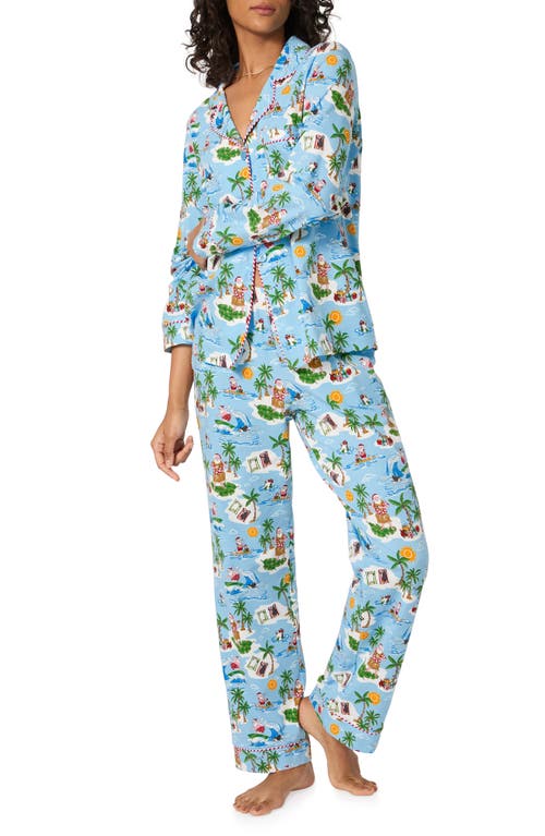 Bedhead Pajamas Print Stretch Organic Cotton Pajamas In Blue