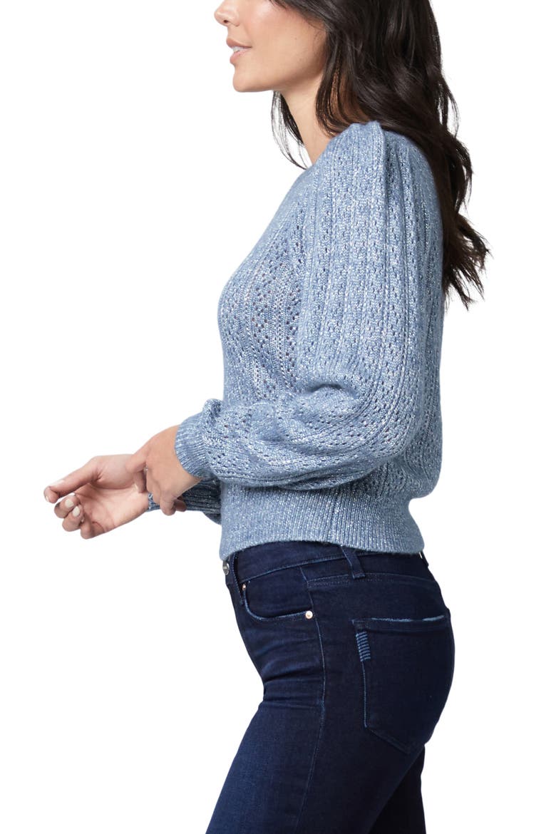 Athena Pointelle Crewneck Sweater, Alternate, color, MNBLUSLVR