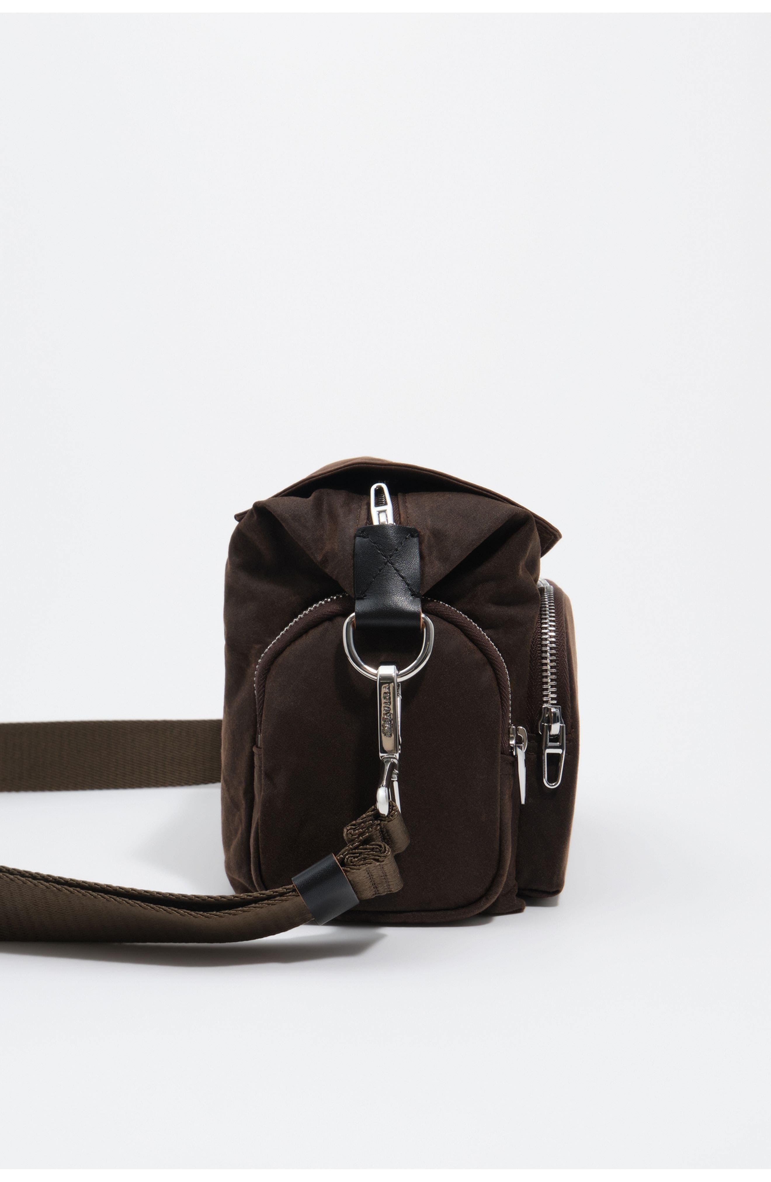 Large Coated Pocket Flap Bag, Alternate, color, DARK BROWN