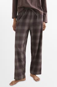 MANGO Check Cotton Flannel Pajamas