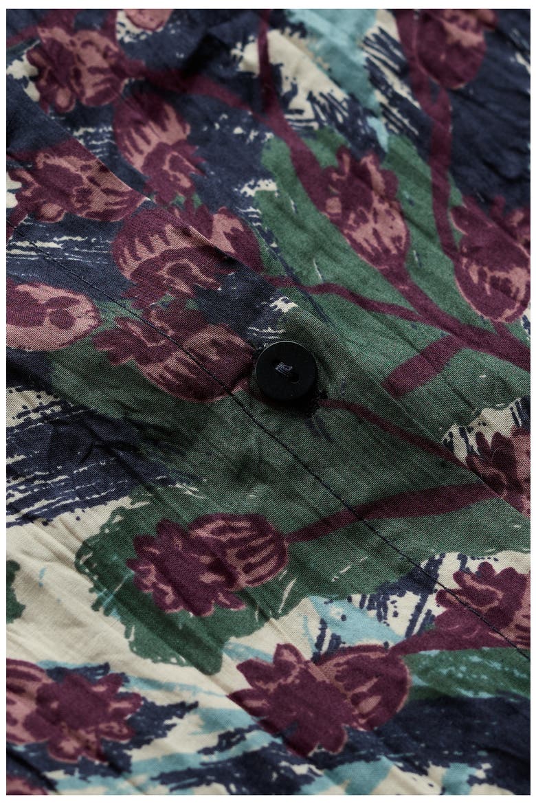 Larissa Organic Cotton Button-Up Shirt, Alternate, color, INKY SEEDHEADS ARAN