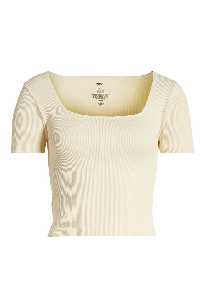 Seamless Square Neck Rib Crop Top, Alternate, color, BEIGE ANGORA