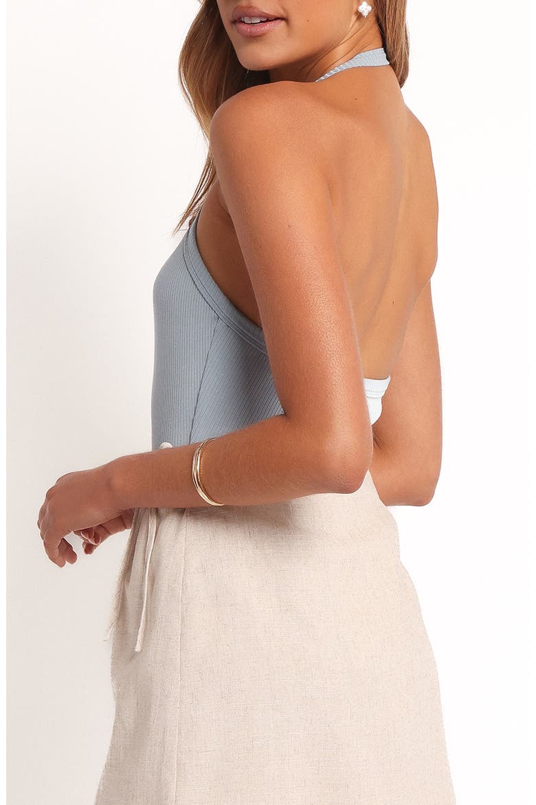 Yulissa Asymmetric Rib Halter Top, Alternate, color, BLUE