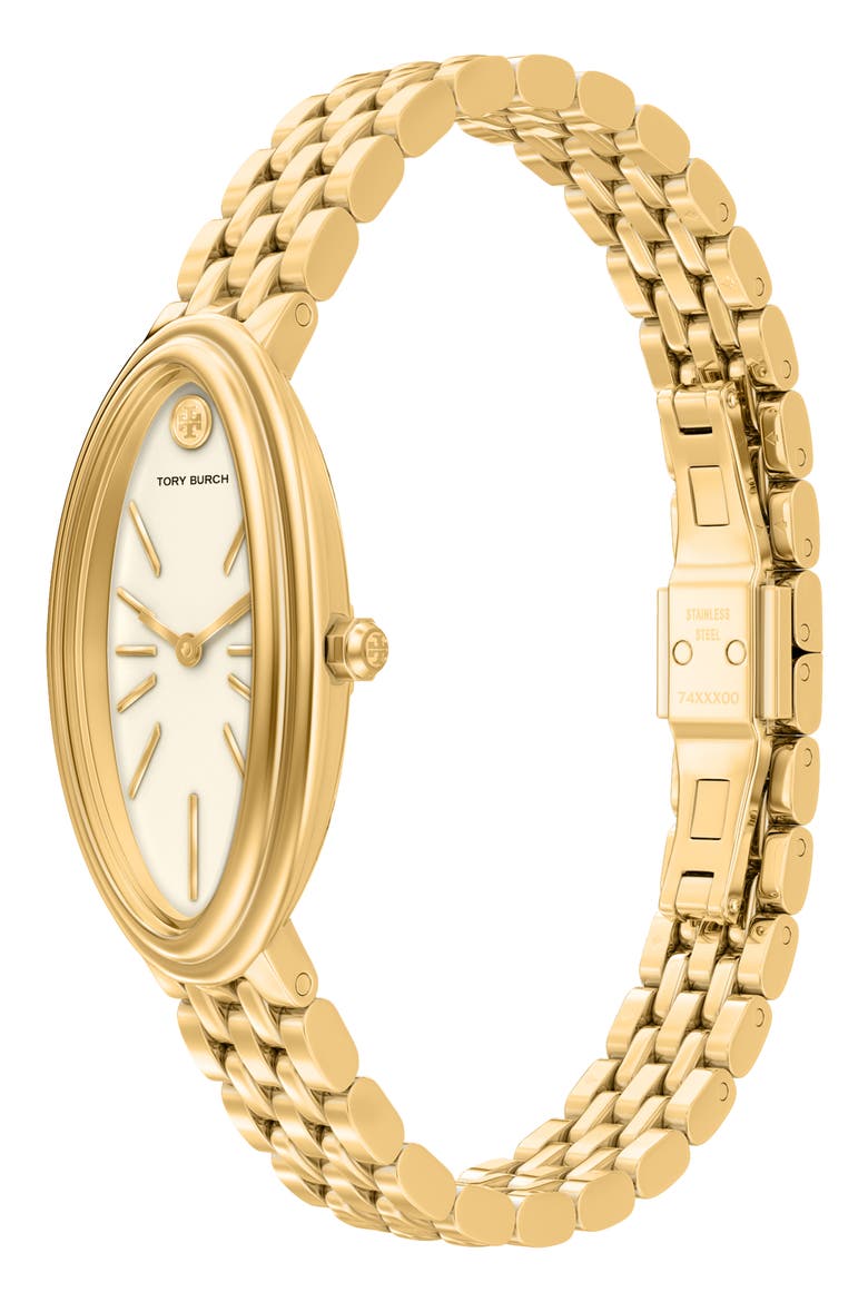 The Oval Elongated Bracelet Watch, 22mm x 38mm, Alternate, color, GOLD