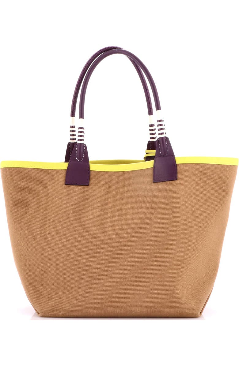 Pre-Owned Hermes Sac Steeple Tote Toile with Leather 28, Alternate, color, Chai