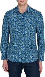 CONSTRUCT Slim Fit Budding Floral Performance Long Sleeve Shirt