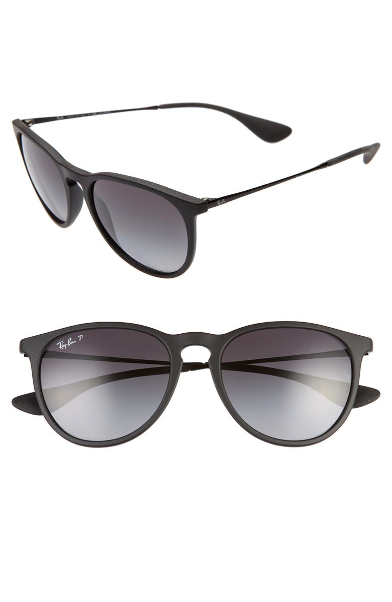 Ray-Ban Erika Classic 54mm Sunglasses, Main, color, Black/ Grey Grad Grey Polar