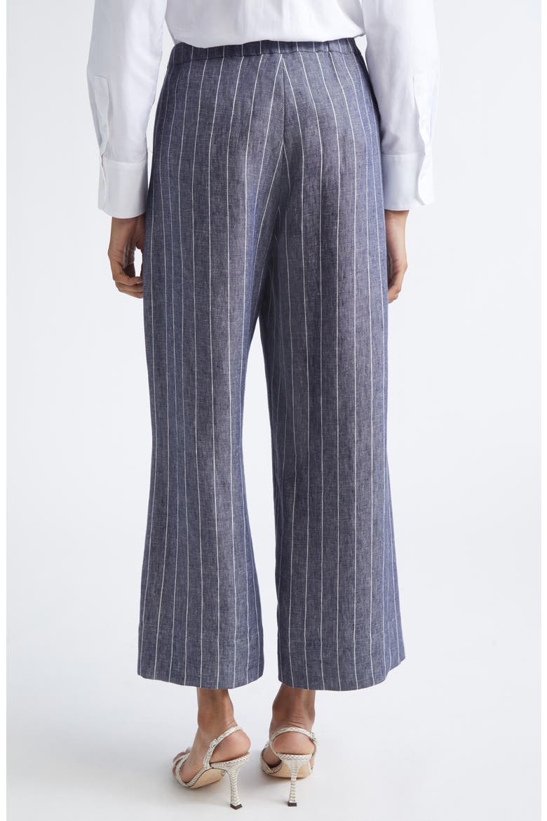 Cresta Pinstripe Linen Twill Wide Leg Crop Pants, Alternate, color, ULTRAMARINE