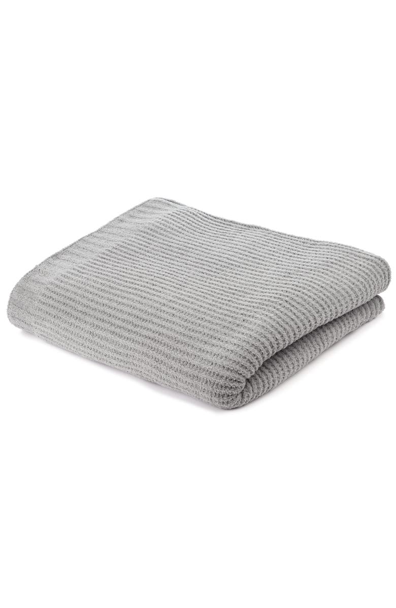 Kashwére Queen Blanket - Waffle Weave - Chenilla Classic, Main, color, Stone