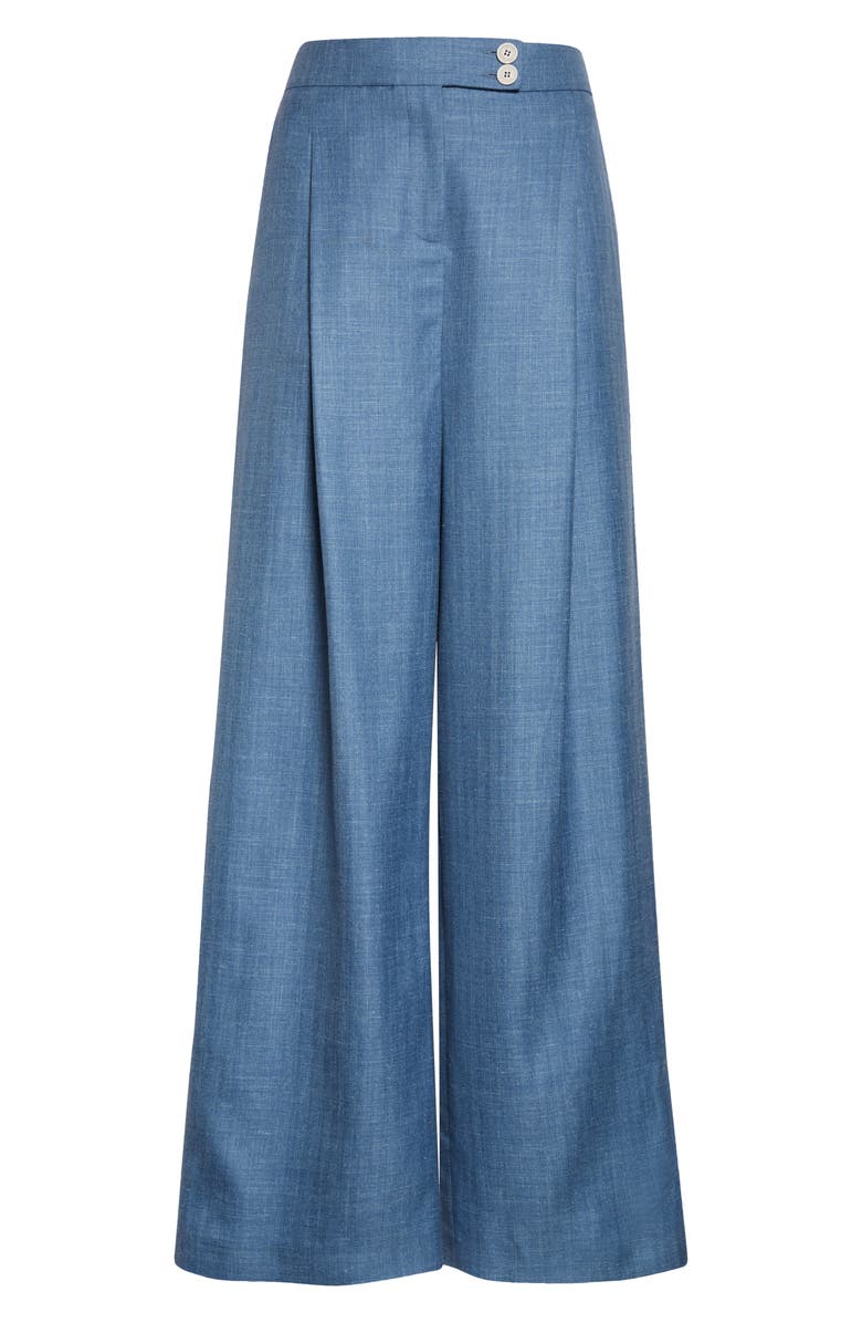 Eleventy Wool, Silk & Linen Straight Leg Pants, Alternate, color, 130 Sky Blue