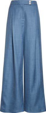 Eleventy Wool, Silk & Linen Straight Leg Pants