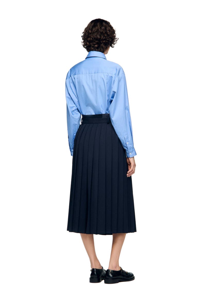 Midi pleated skirt, Alternate, color, Navy blue