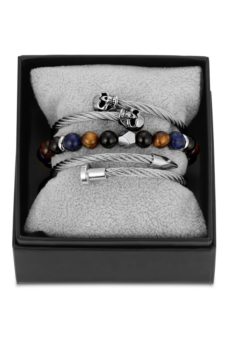 Noah 3-Piece Bracelet Set, Main, color, SILVER