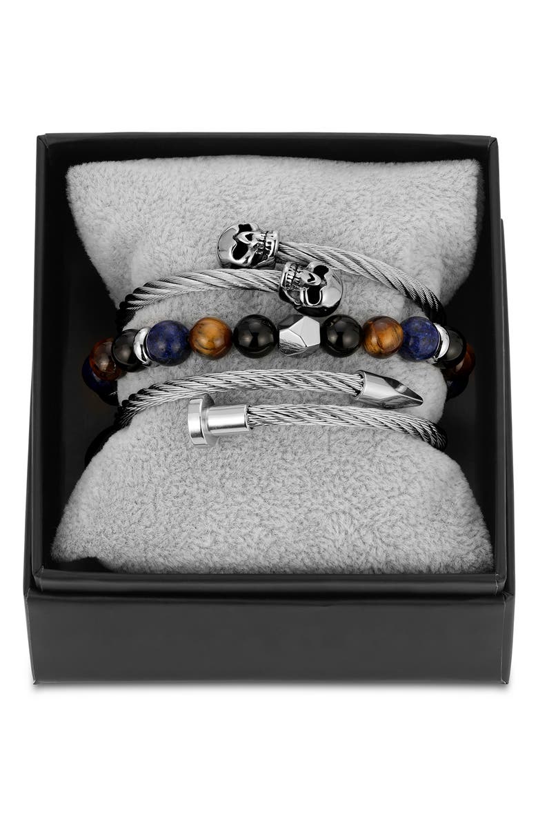 EYE CANDY LOS ANGELES Noah 3-Piece Bracelet Set, Main, color, Silver