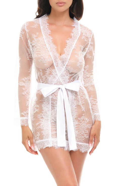 Amoré Lace Satin Bow Robe