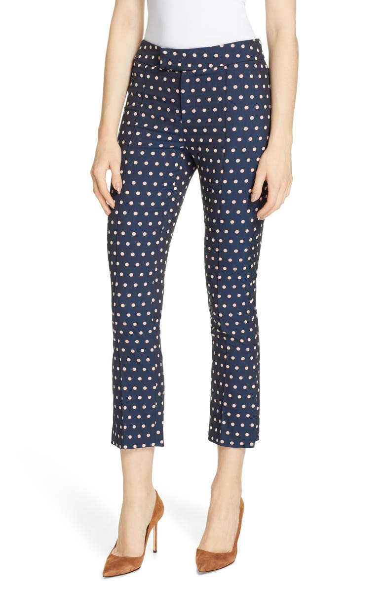 Smythe Stovepipe Polka Dot Jacquard Pants, Main, color, 