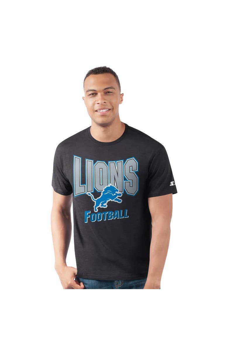STARTER Men's Starter  Heather Black Detroit Lions Prime Time T-Shirt, Main, color, Heather Black