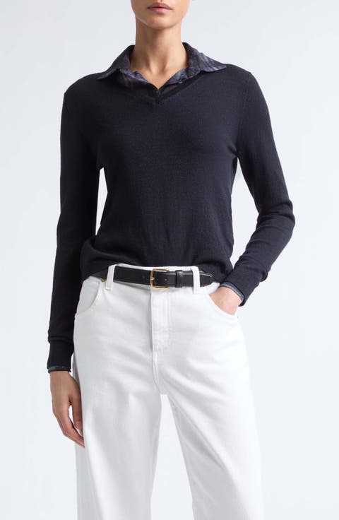 Wool Blend V-Neck Sweater