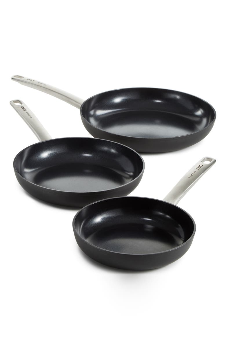 BergHOFF Set of 3 Graphite Non-Stick Frying Pan Set, Alternate, color, Black