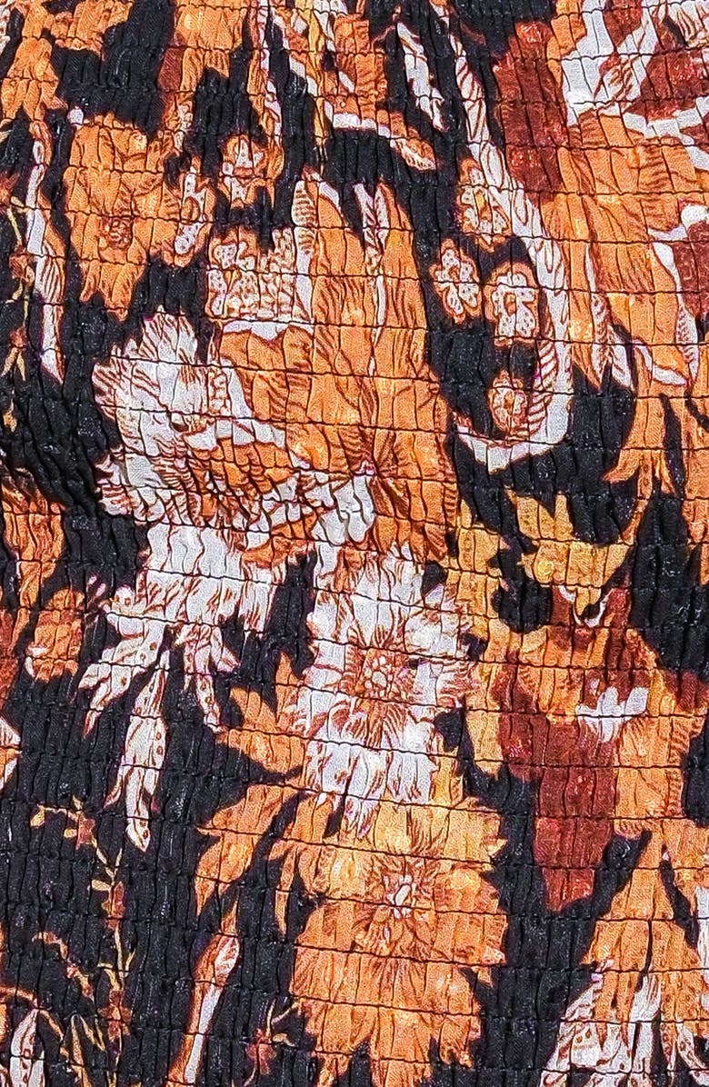 FLYING TOMATO Floral Long Sleeve Peplum Top, Alternate, color, Black