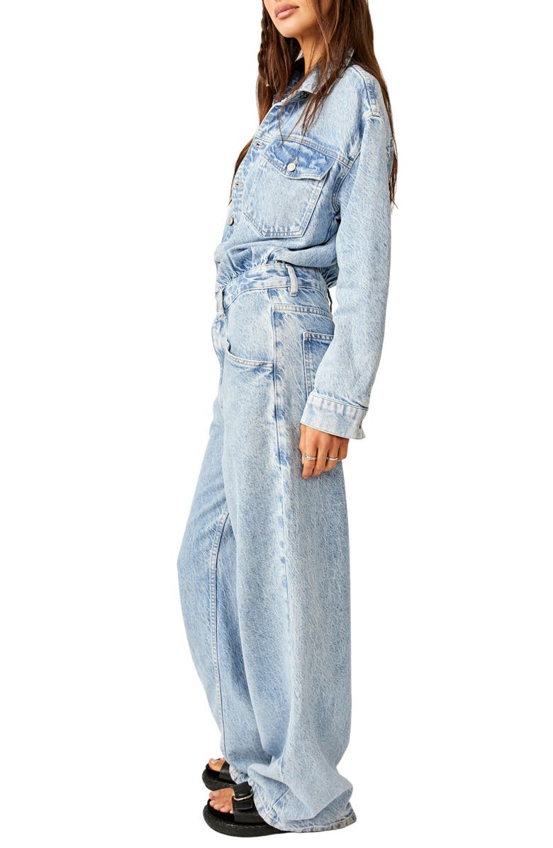 Free People Touch the Sky Long Sleeve Denim Jumpsuit, Alternate, color, 