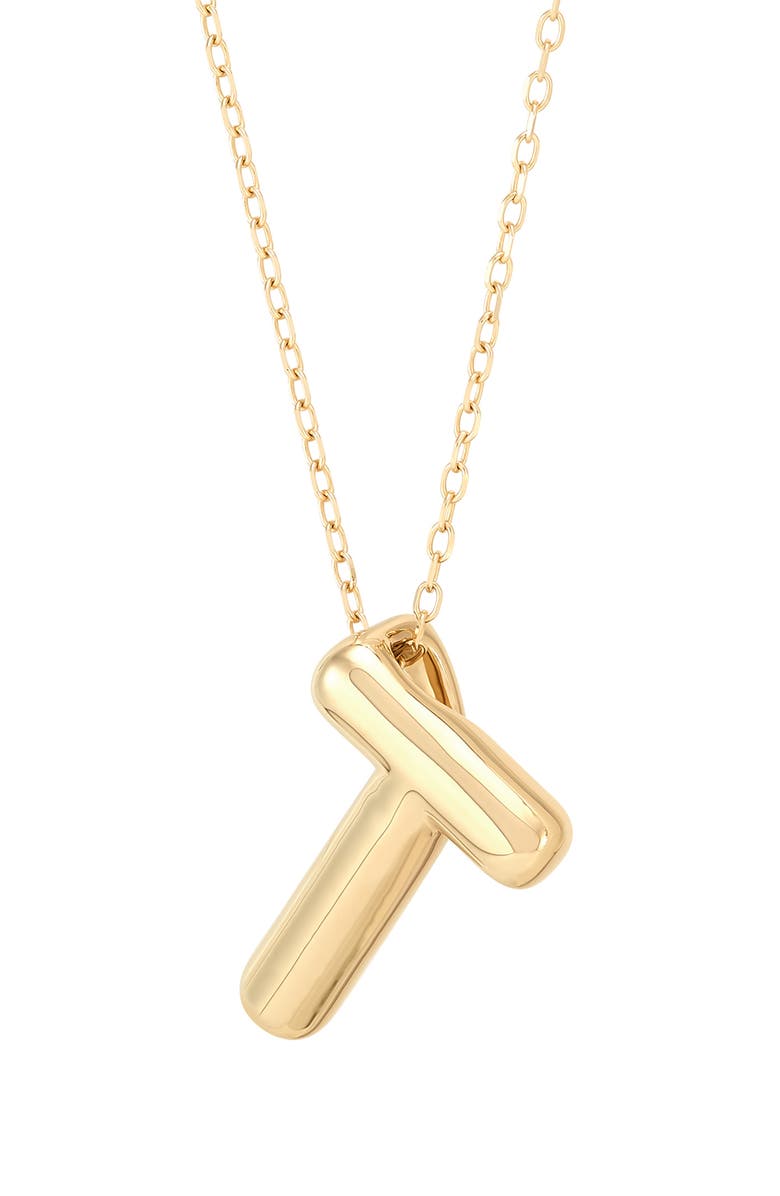 Frankie & Zoe Initial Pendant Necklace, Alternate, color, Yellow Gold - T