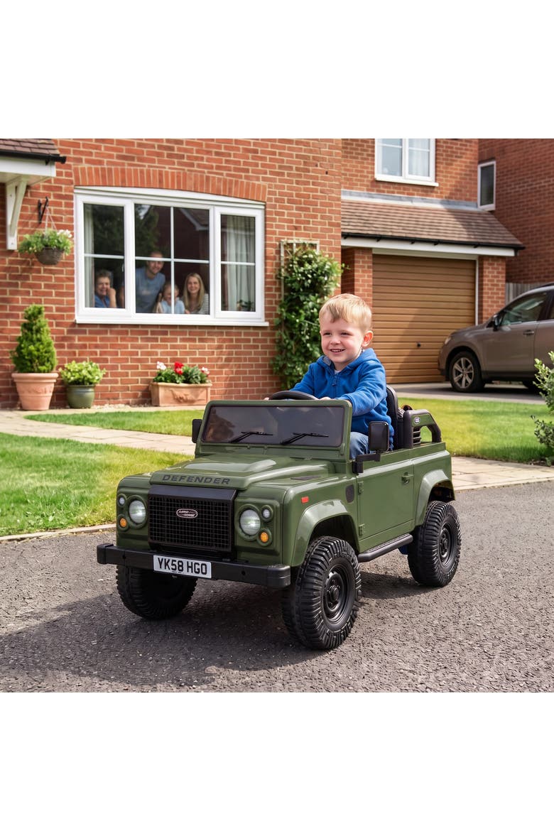 12V Electric Car for Kids Aged 3+ Years, Licensed Land Rover Defender Toddler Ride on Car w/ Remote Control, Alternate, color, green
